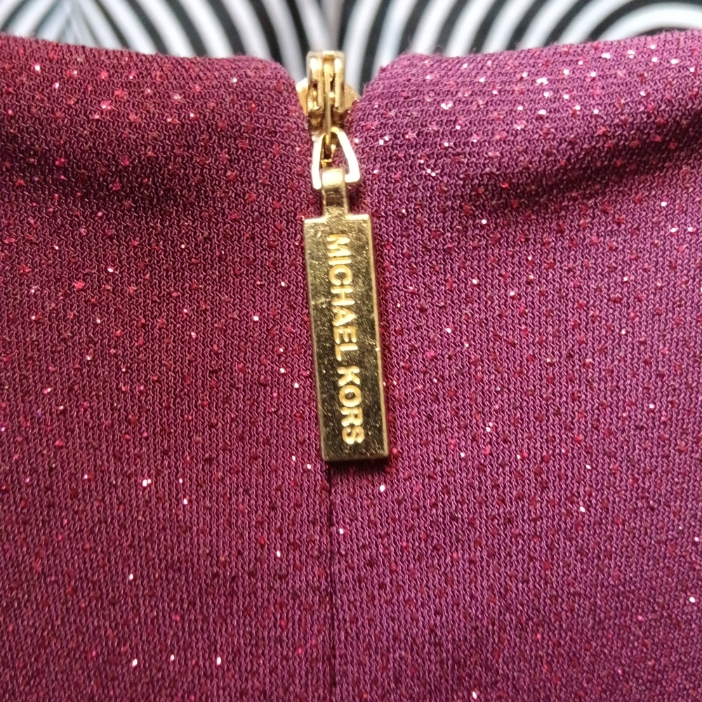 Michael Kors Sleeveless Jumpsuit in Burgundy Sz L - Picture 8 of 10